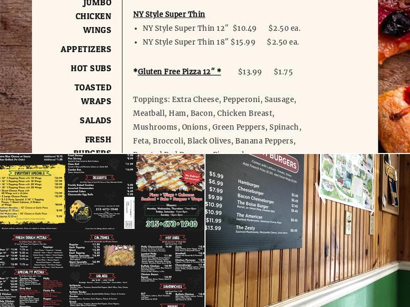 315 Pizza Company Menu