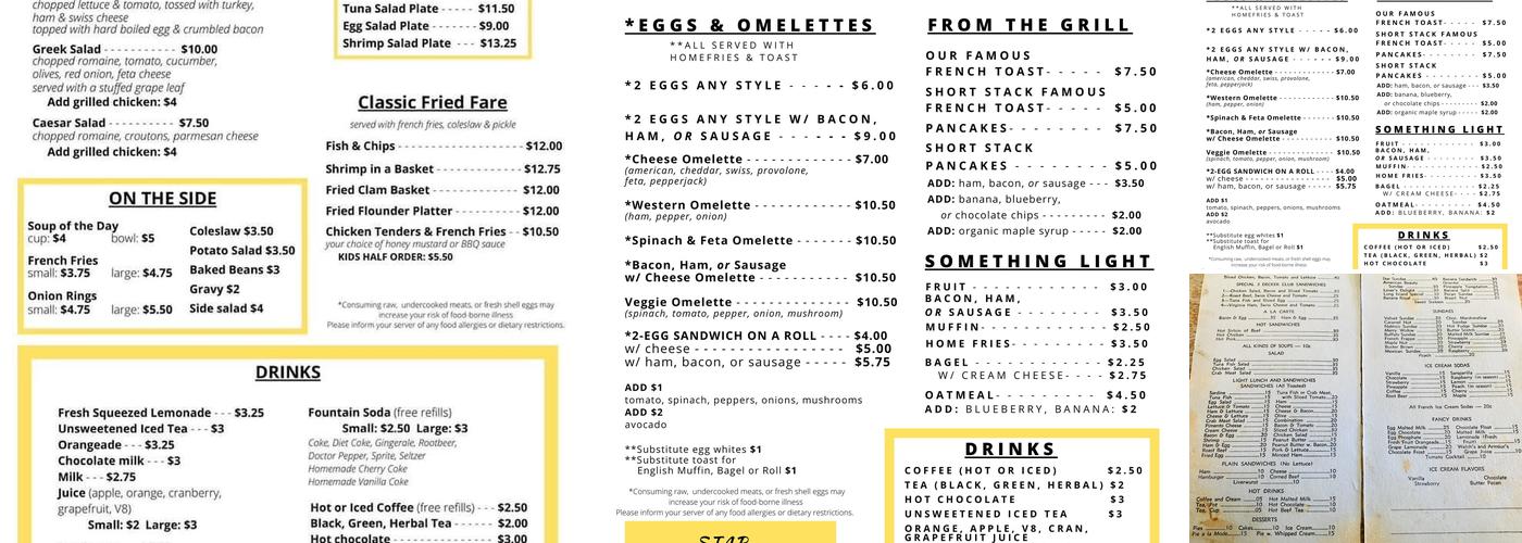 Star Confectionery Store Menu