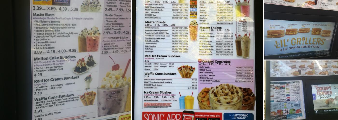 Sonic Drive-In Menu