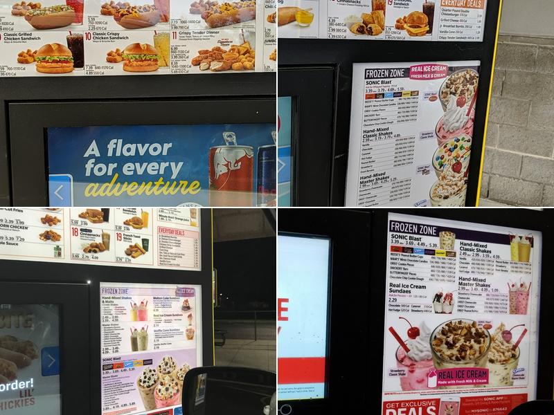 Sonic Drive-In Menu