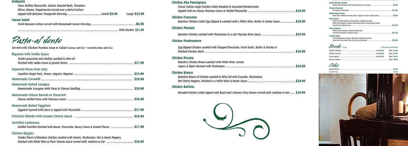 Basil Leaf Menu