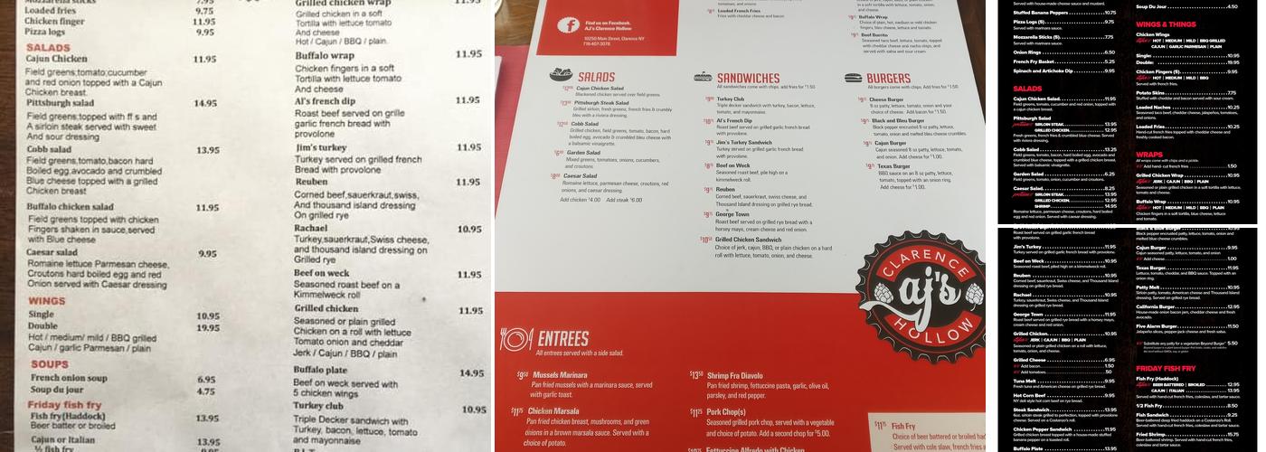 Aj's Menu