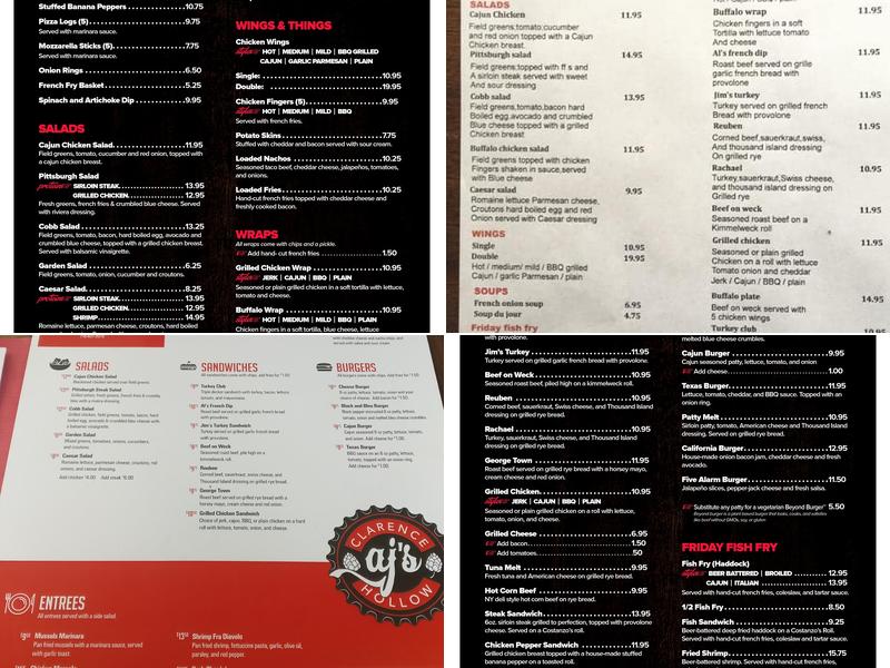 Aj's Menu