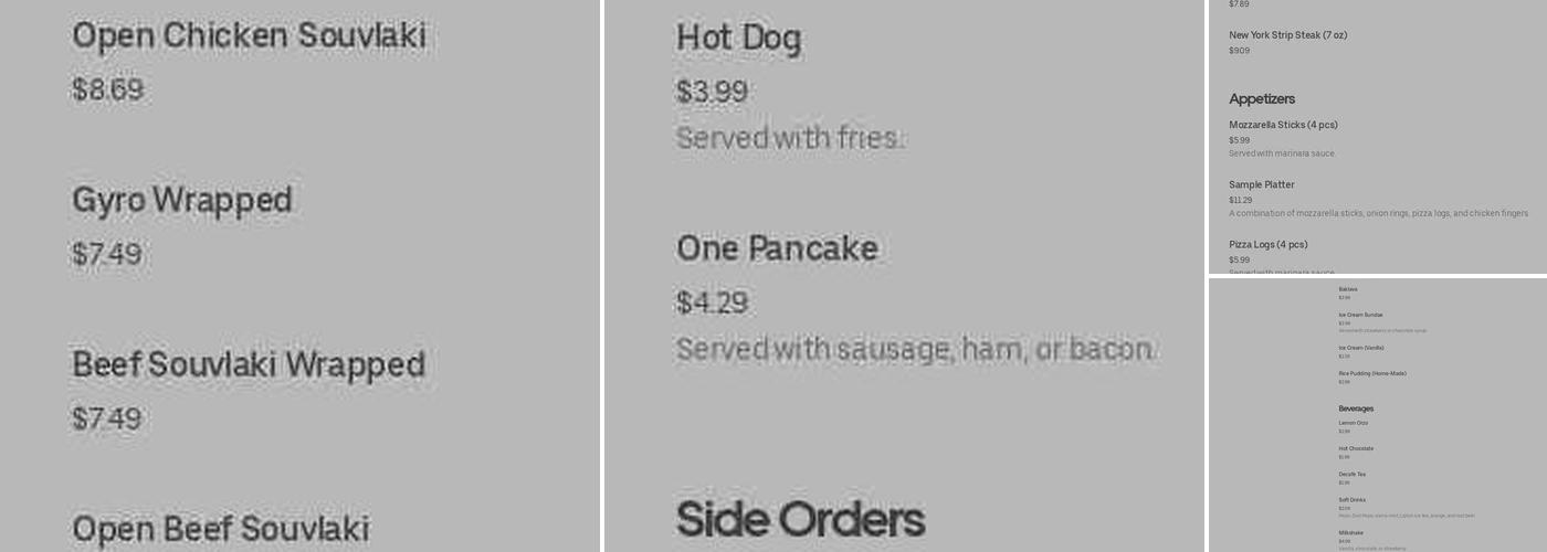 Christopher's Family Restaurant Menu