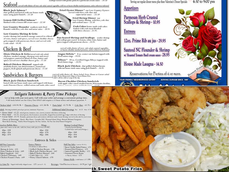 Bennett Pointe Grill Menu