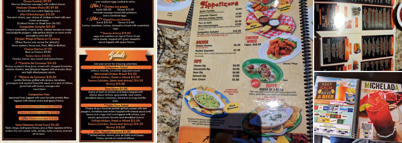 Compadres Tequila Lounge Menu