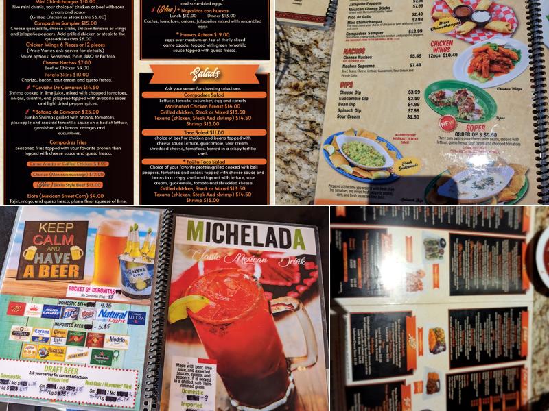 Compadres Tequila Lounge Menu