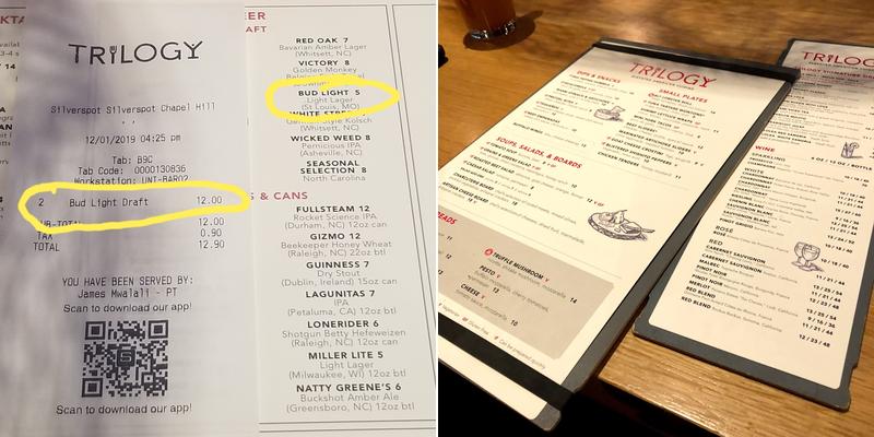 Trilogy Restaurant Menu