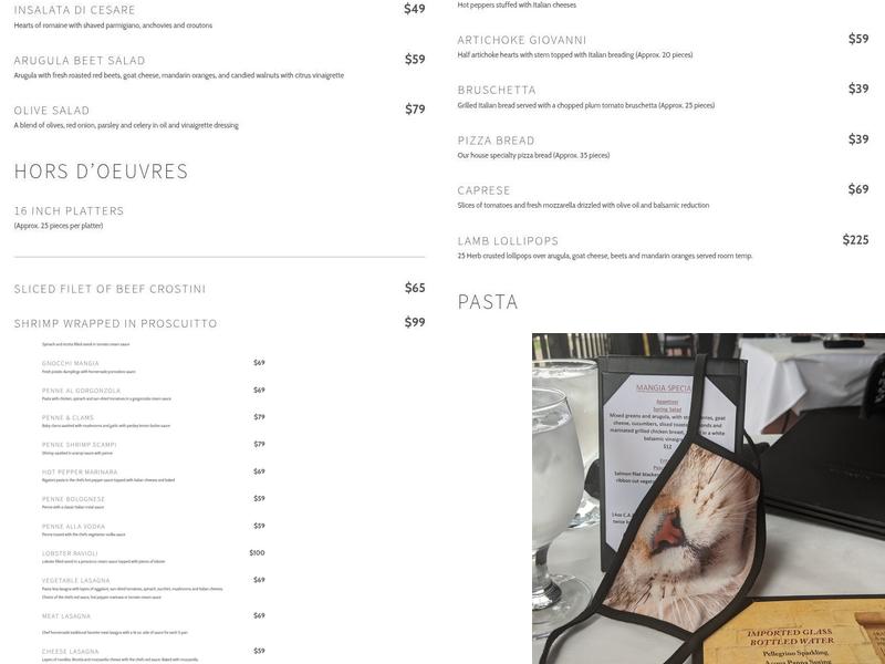 Mangia Ristorante & Caffe' Menu