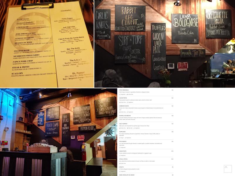 Black Iron Bystro Menu