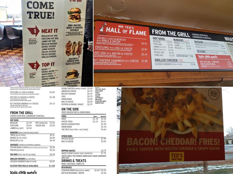 Ted's Hot Dogs Menu
