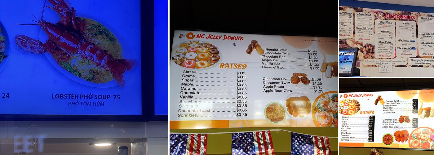 NC Jelly Donuts Menu
