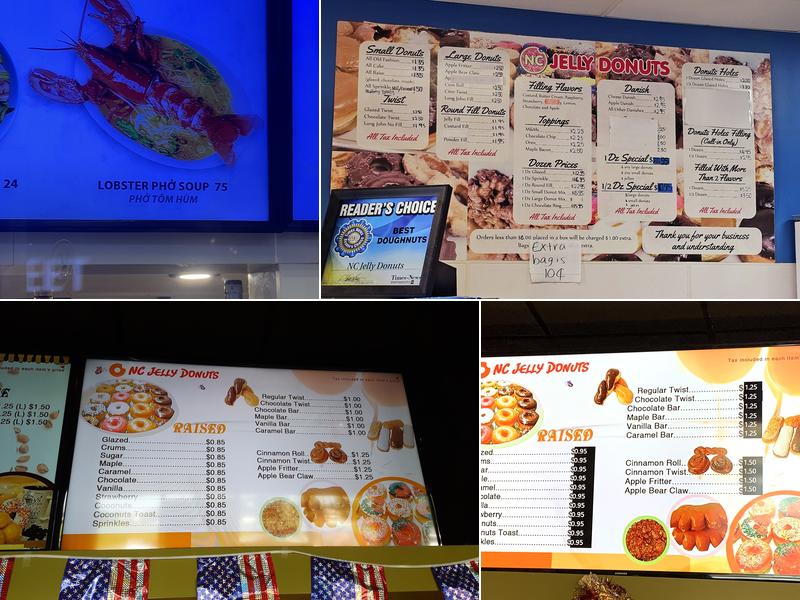 NC Jelly Donuts Menu