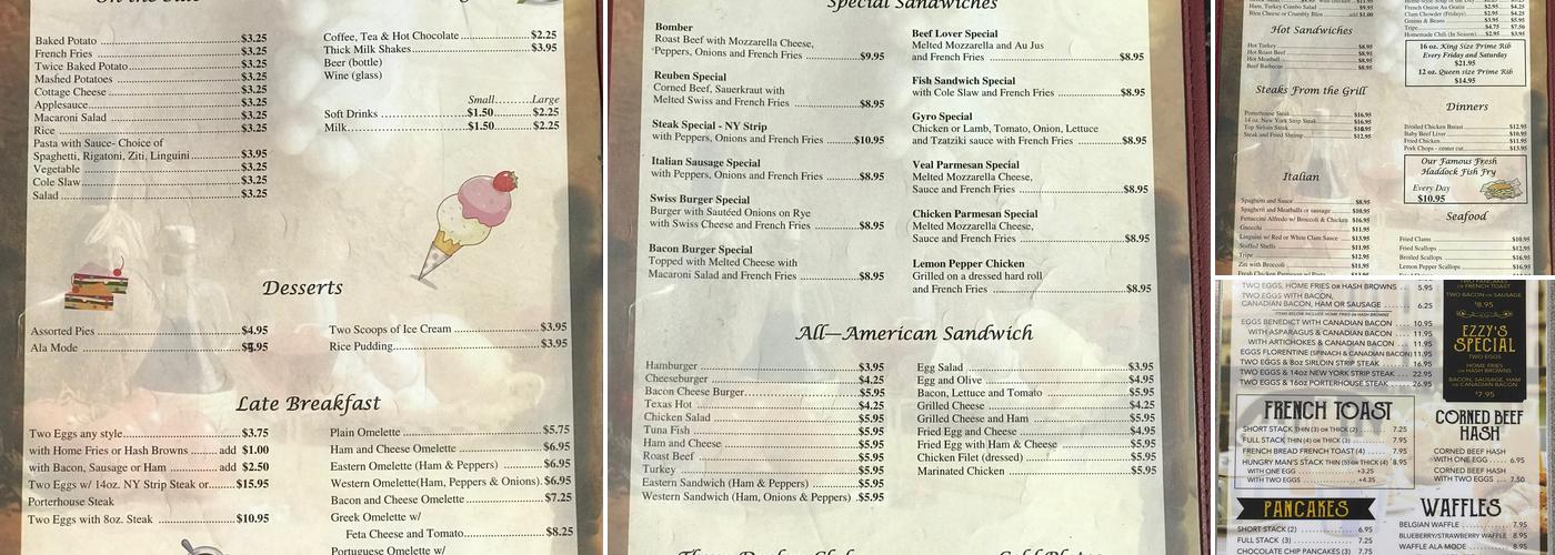 Ezzy's Menu