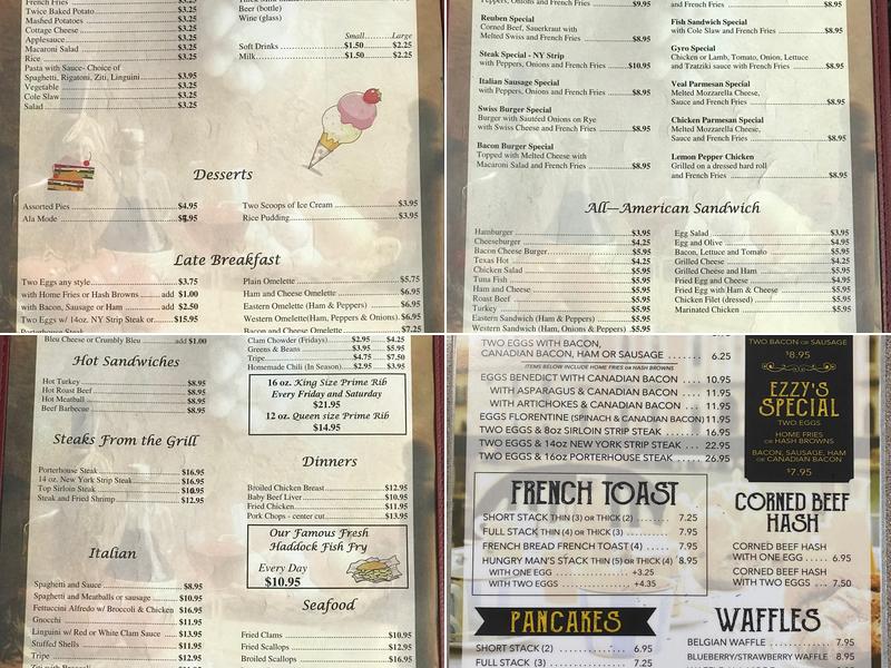 Ezzy's Menu