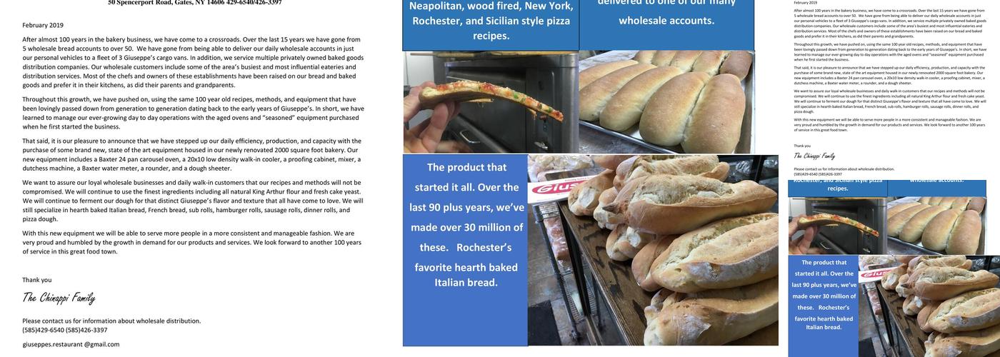 Giuseppe's Menu