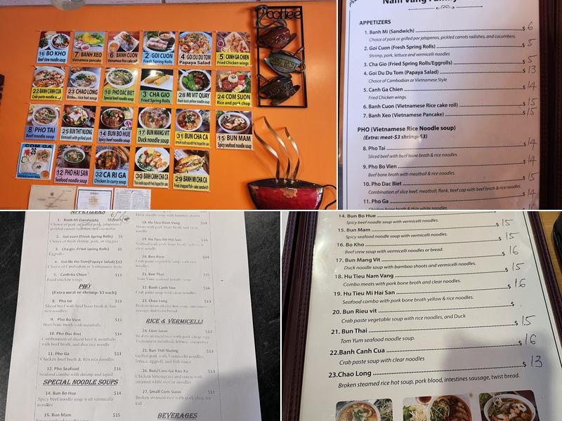 Nam Vang Restaurant Menu