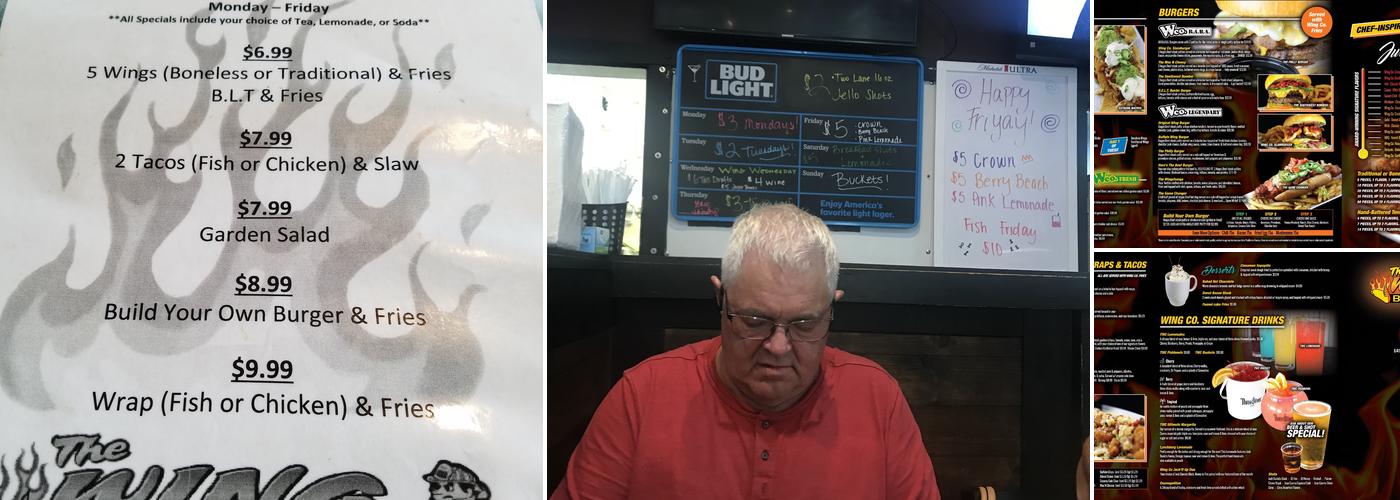 The Wing Company - Pembroke Menu