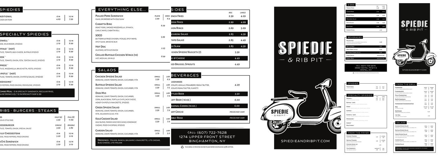 Spiedie & Rib Pit Menu