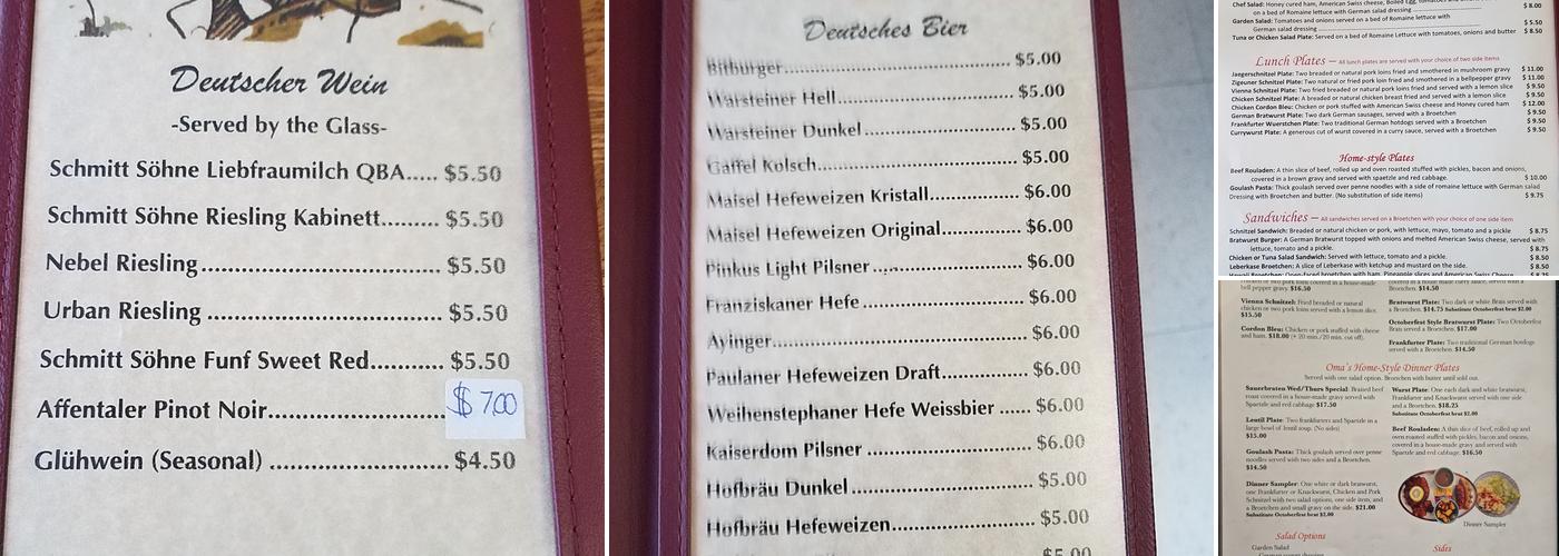 Max & Moritz Bakery & Restaurant Menu