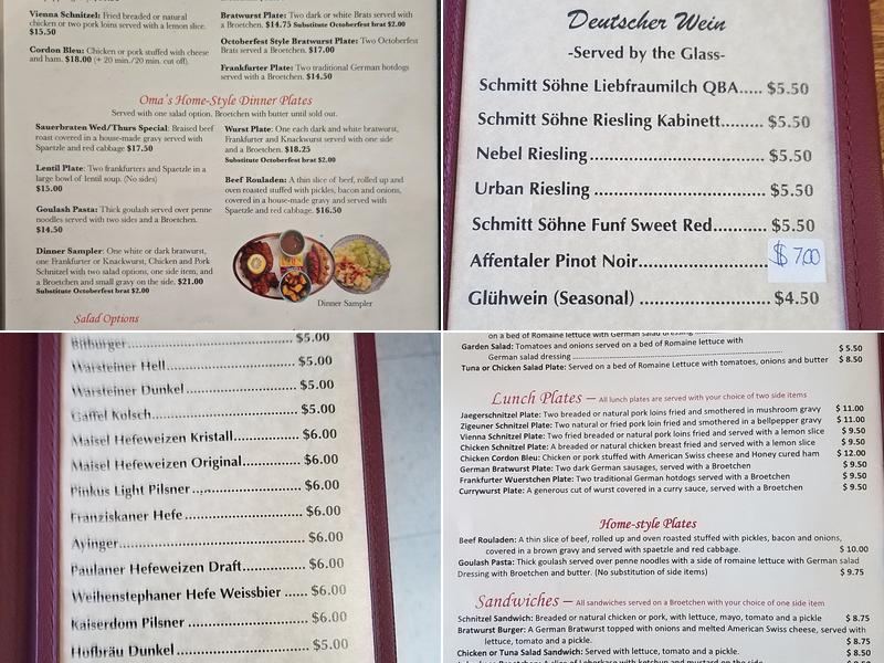 Max & Moritz Bakery & Restaurant Menu