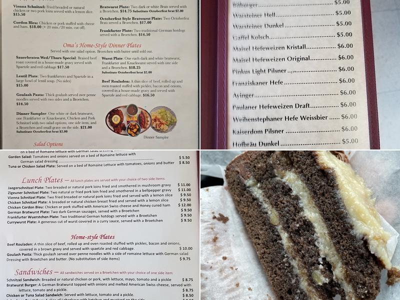 Max & Moritz Bakery & Restaurant Menu