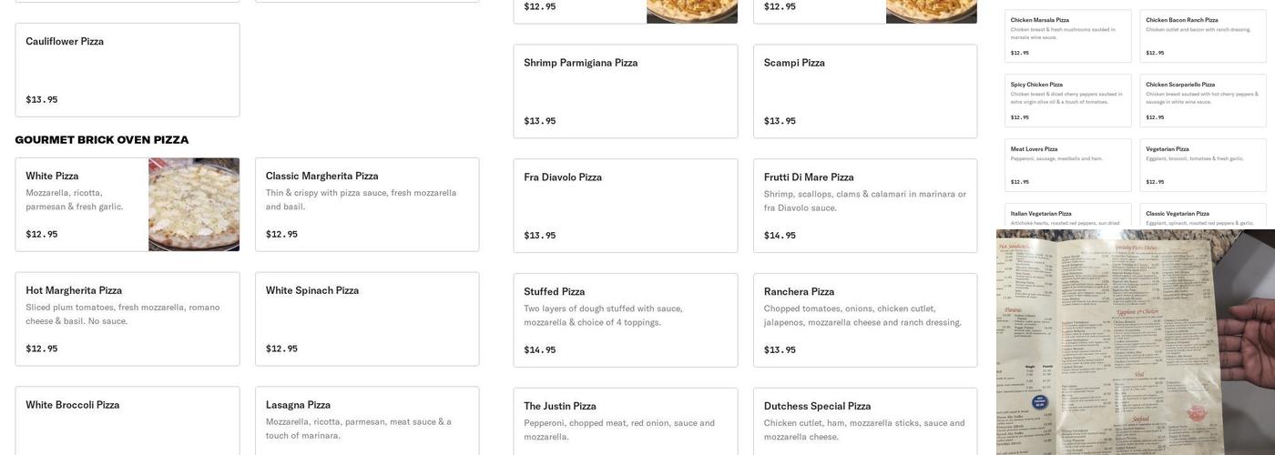 Nonna's Pizzeria Menu