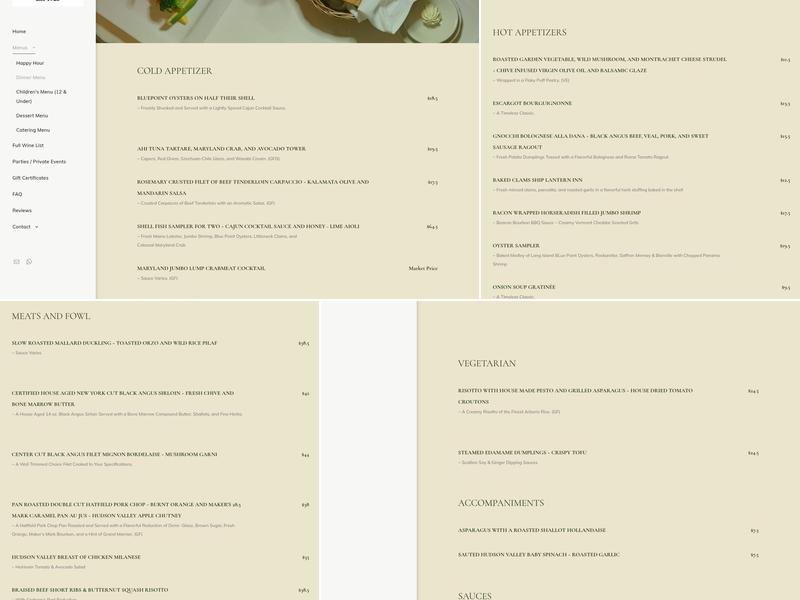 Ship Lantern Inn Menu