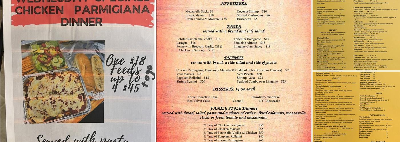 Ivana's Menu