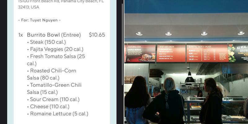 Chipotle Mexican Grill Menu