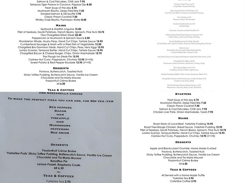 Plough Inn Menu