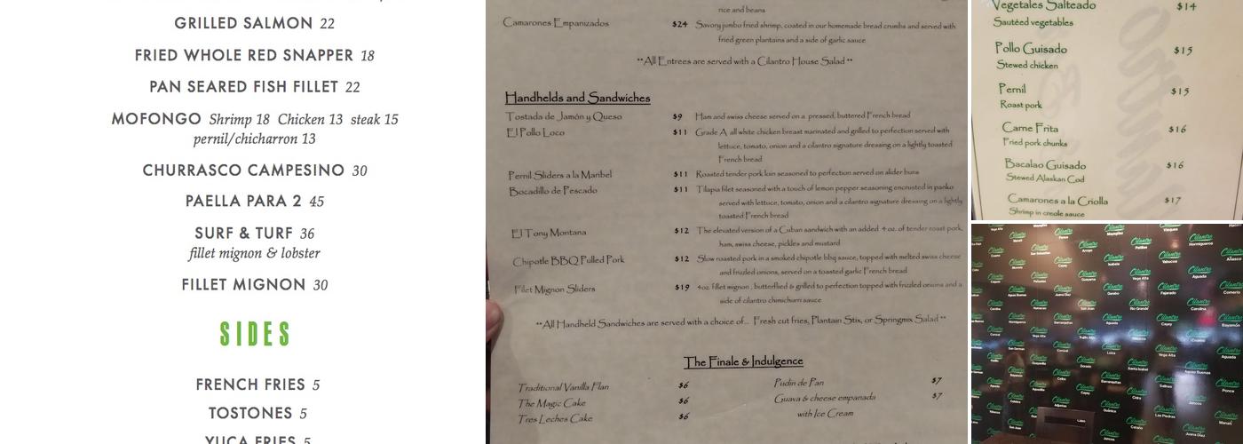 Nellys Mofongo Restaurant and Bar Menu