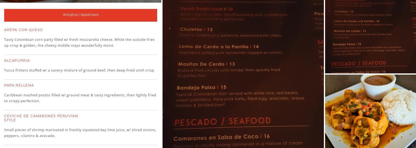 Mina's Spanish Kitchen Menu