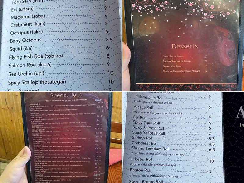 Akasaka Menu