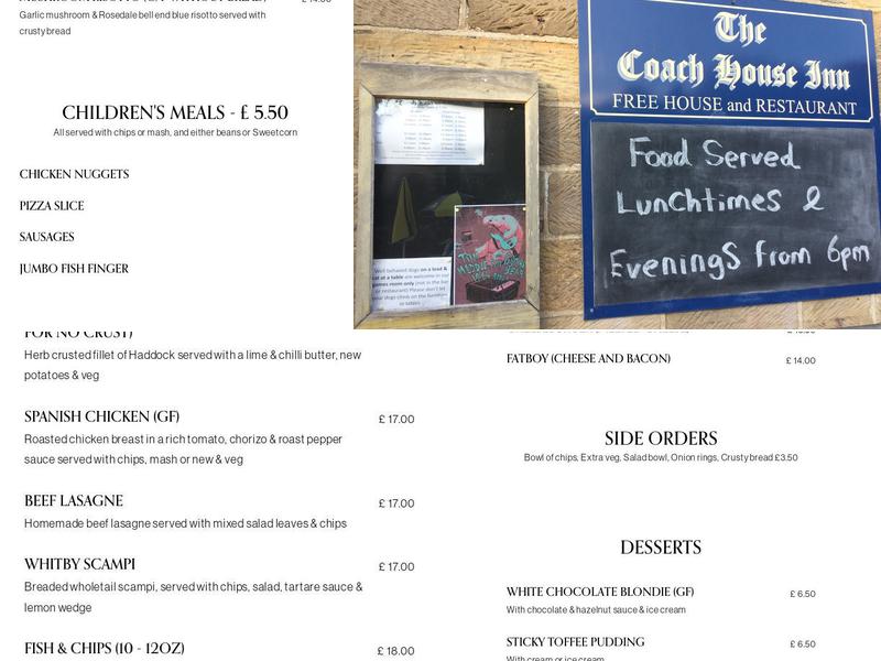 The Coach House Inn Menu