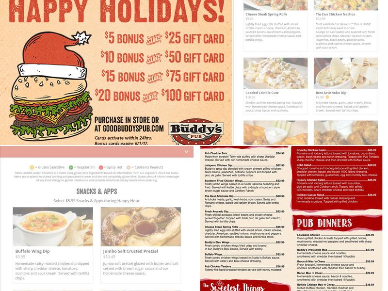 Good Buddy's Pub Menu