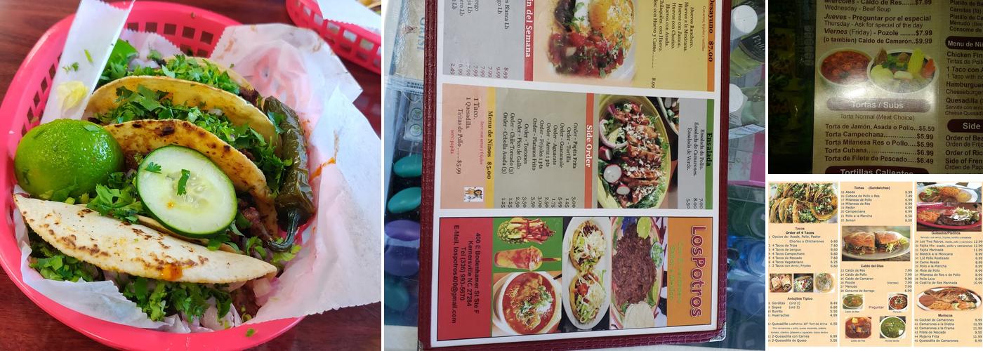 Los Potros Taqueria Menu