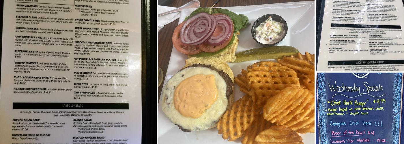 Copperfields Kildare Pub Menu