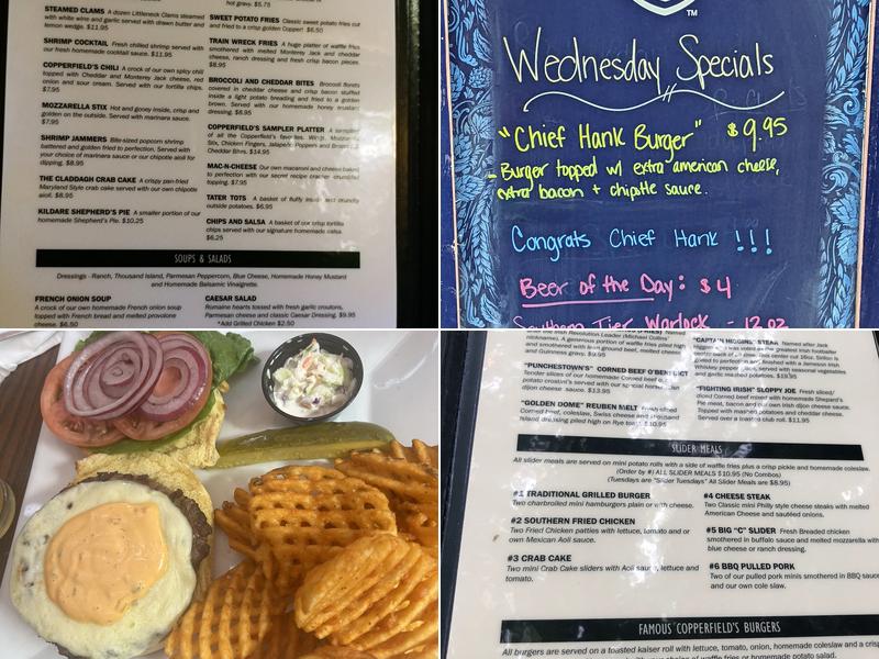 Copperfields Kildare Pub Menu