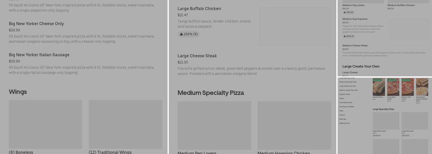 Pizza Hut Menu