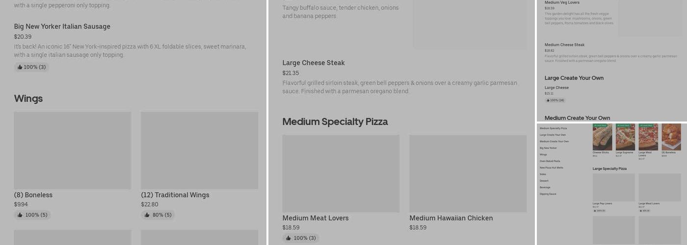 Pizza Hut Menu