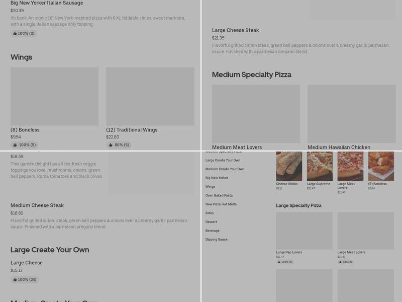 Pizza Hut Menu