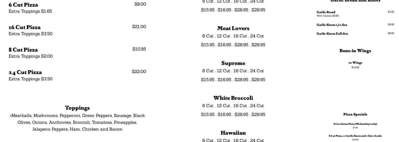 Sub King Menu