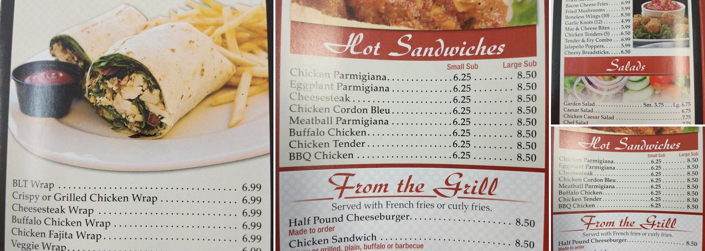 Paulie's Pizza of Clifton Park Menu