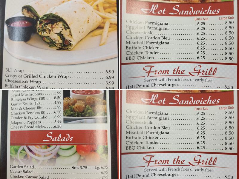 Paulie's Pizza of Clifton Park Menu