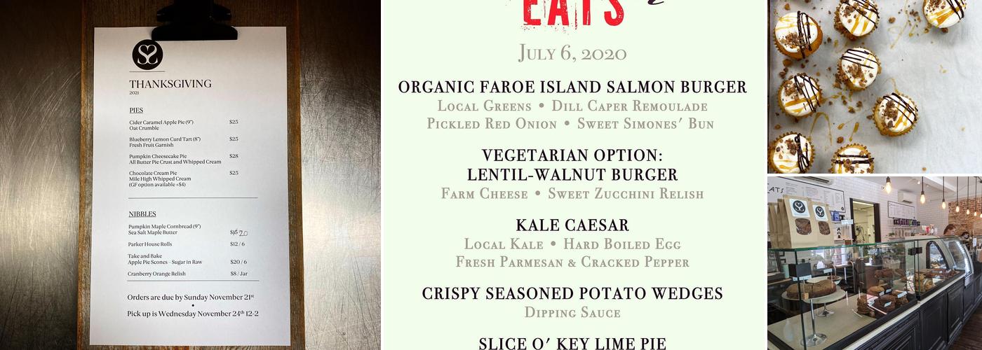 Sweet Simone's Menu