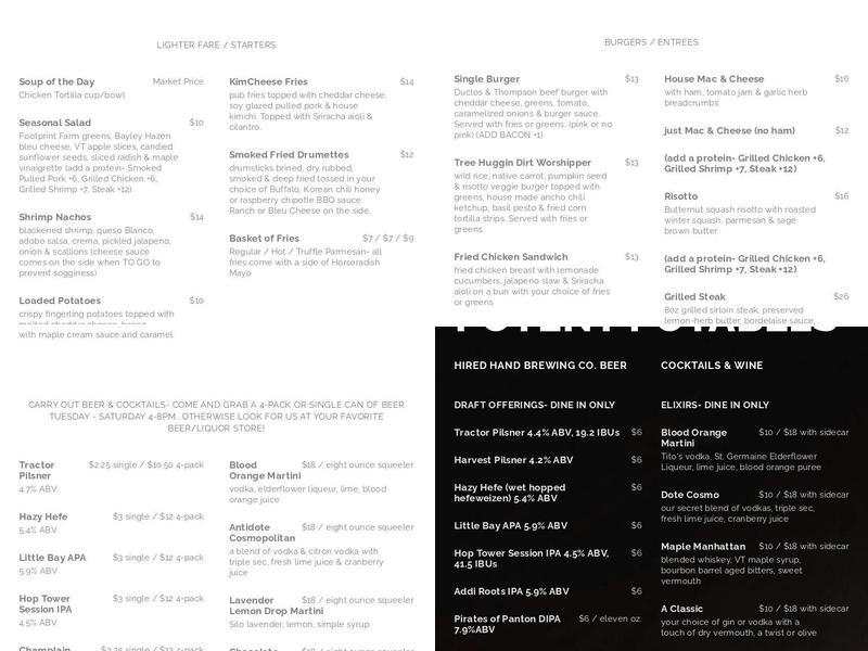 Bar Antidote Menu