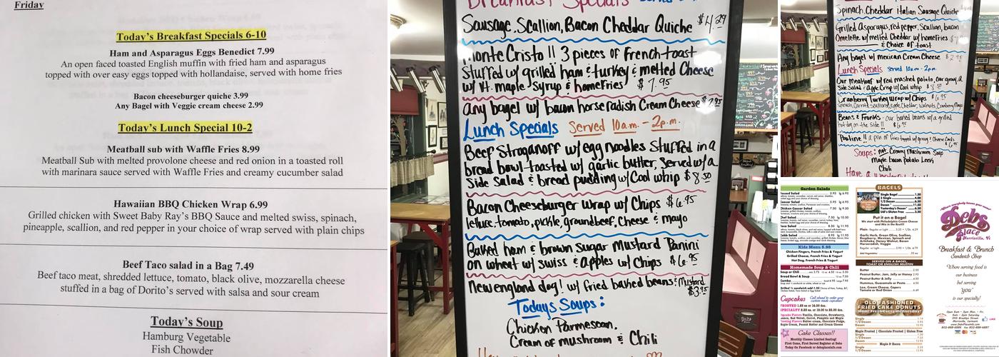 Deb's Place Menu