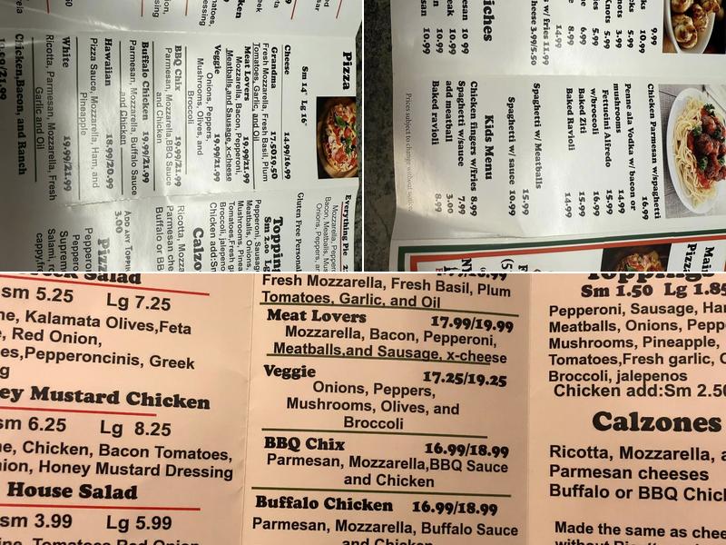 Main Street Pizza Menu