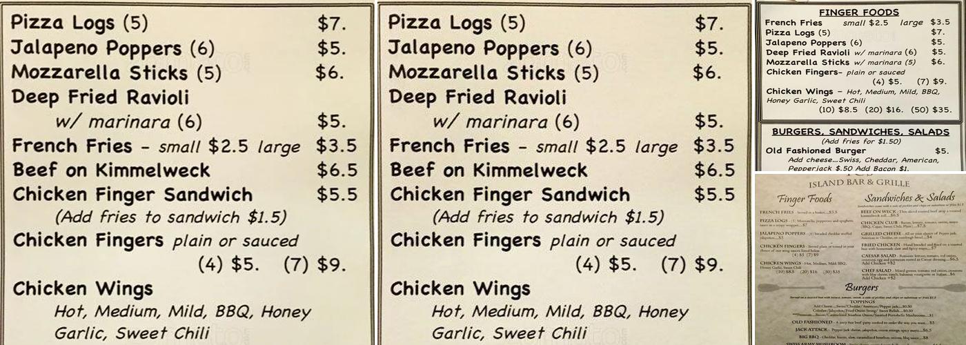 TC's Island Bar & Grille Menu